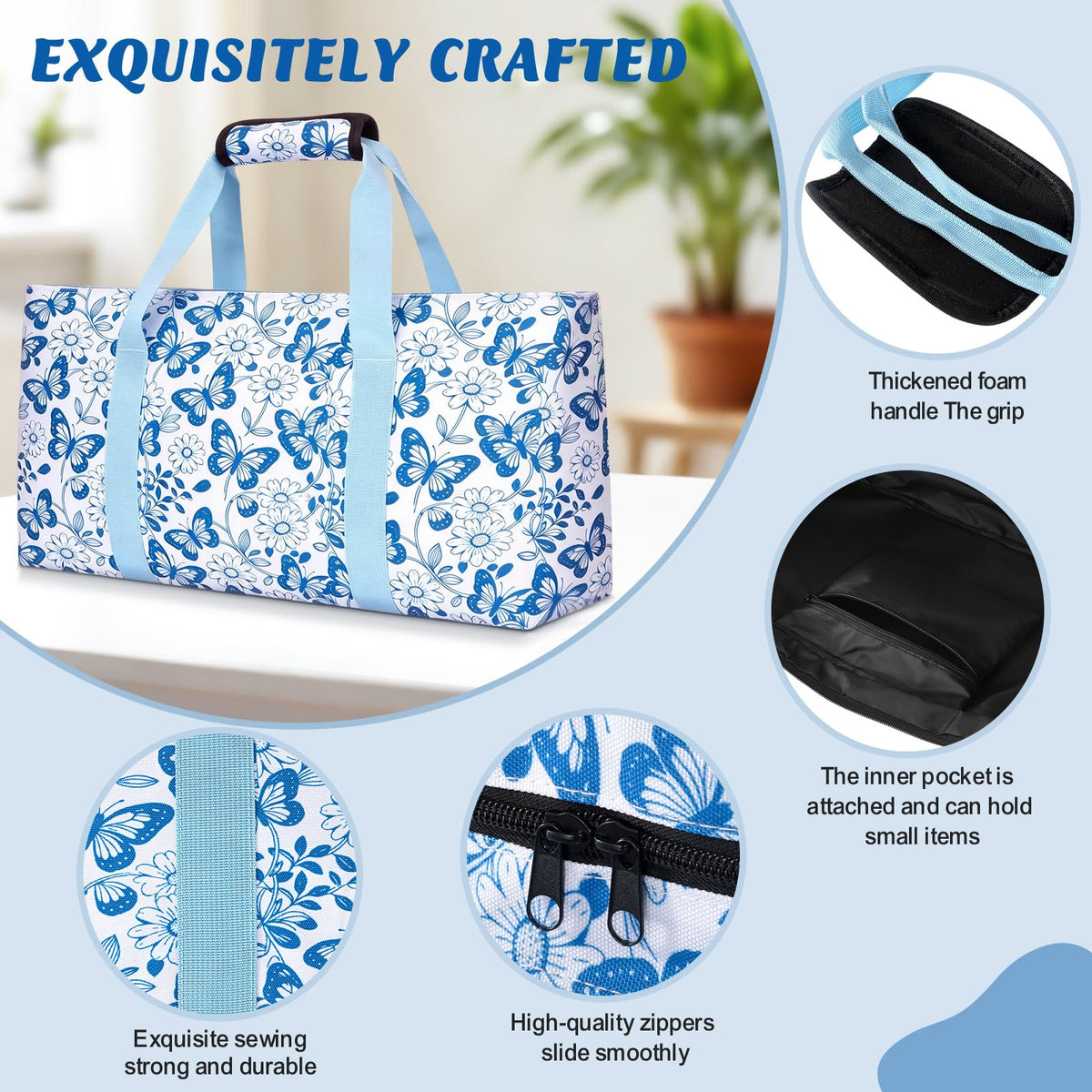 Yedadi Mahjong Tote Bag with Mat Holder secures a mat during transport.