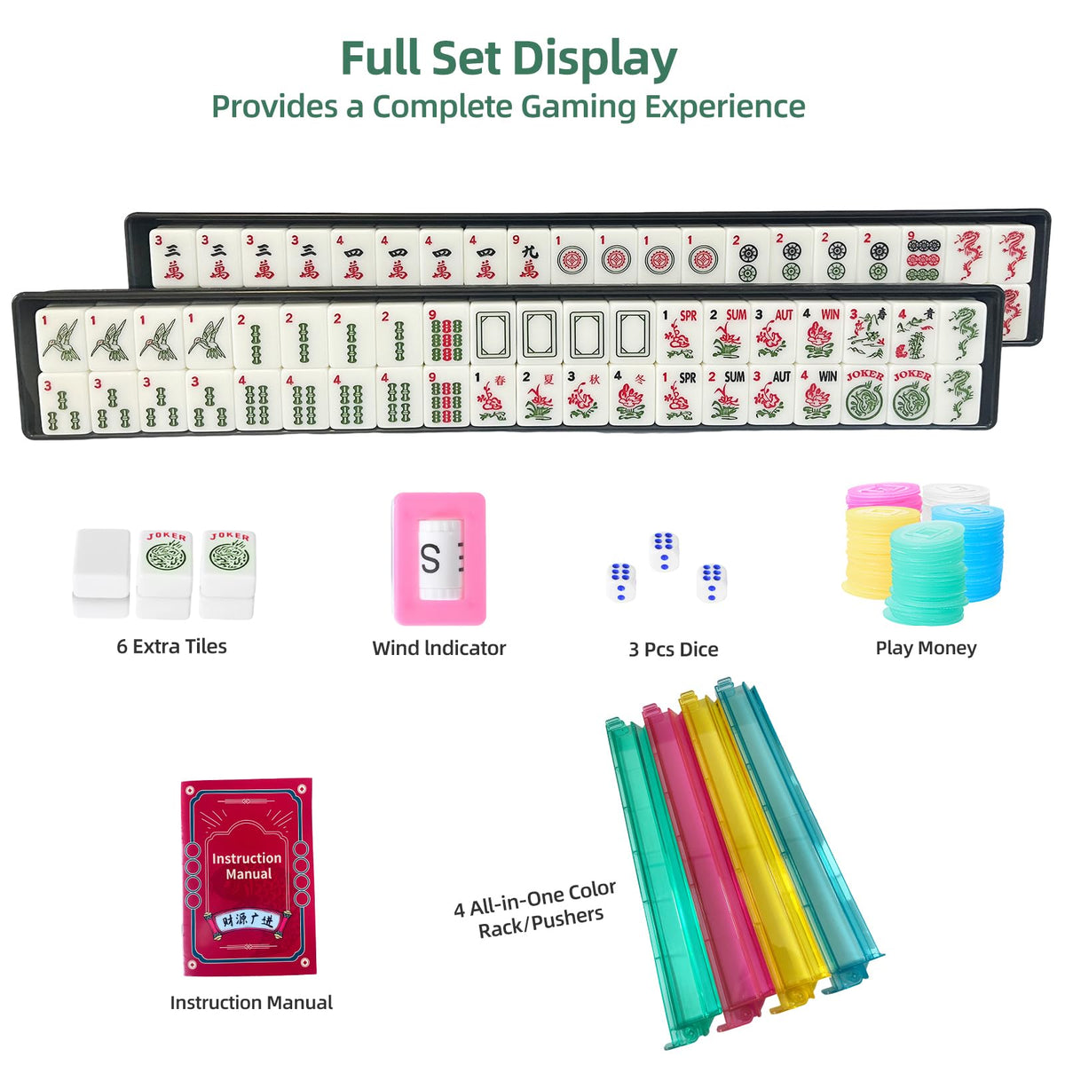 Yedadi wind indicator, dice, and chips included for quick setup and play