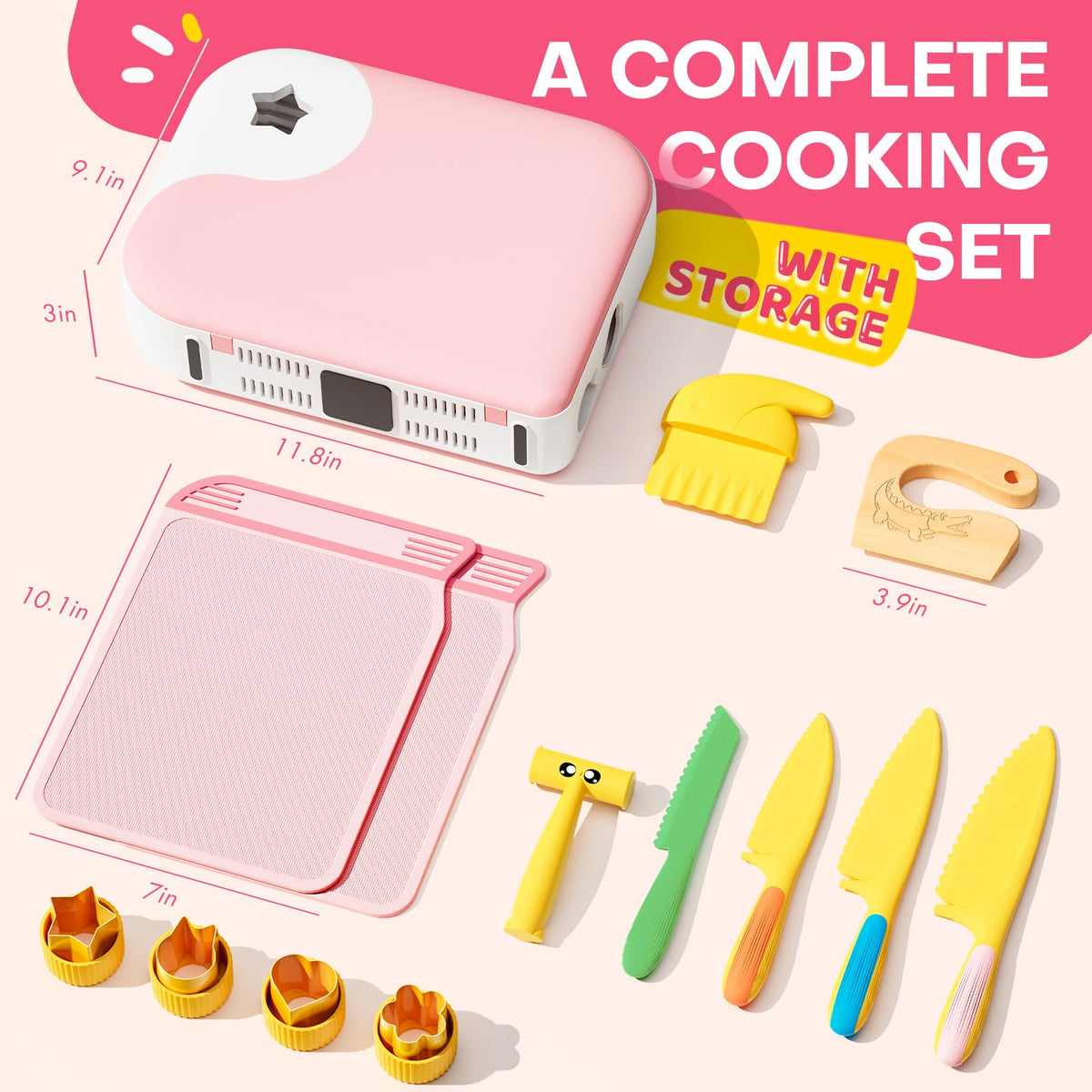 Yeeammk complete toddler cooking set ready for family kitchen moments.