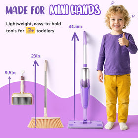 Yeeammk kids broom and dustpan set for role-play housekeeping
