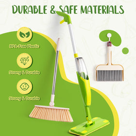 Yeeammk cleaning kit bright colors; kid-friendly grip encourages comfortable play.