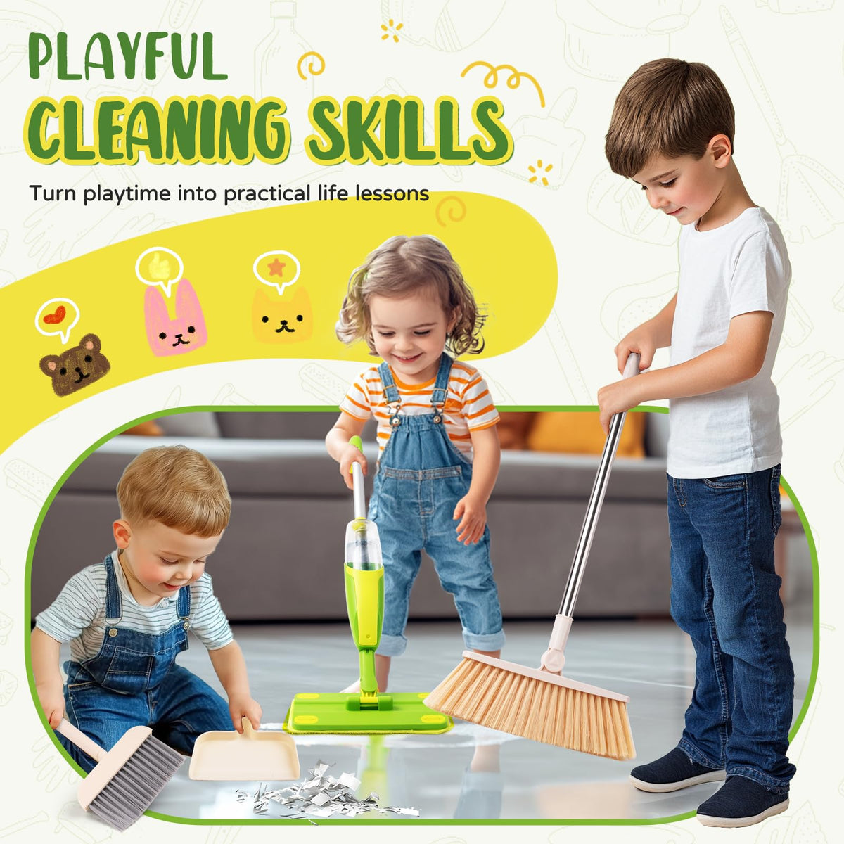 Yeeammk upright storage stand; compact, easy tidy after playtime.