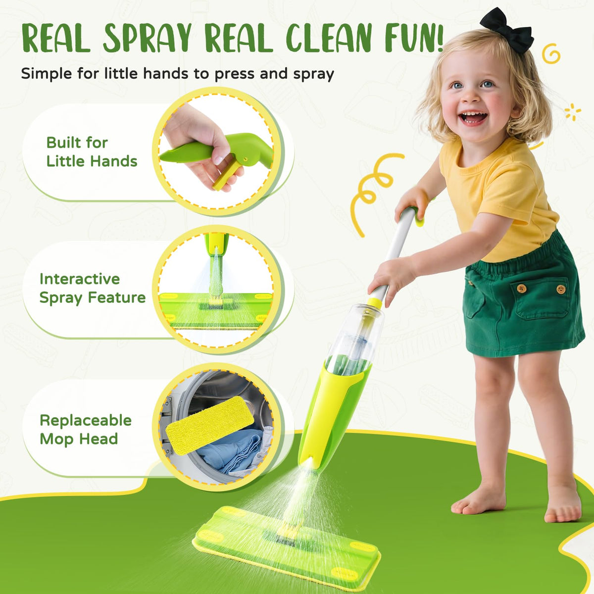 Yeeammk toddler broom for lightweight, confident independent play.