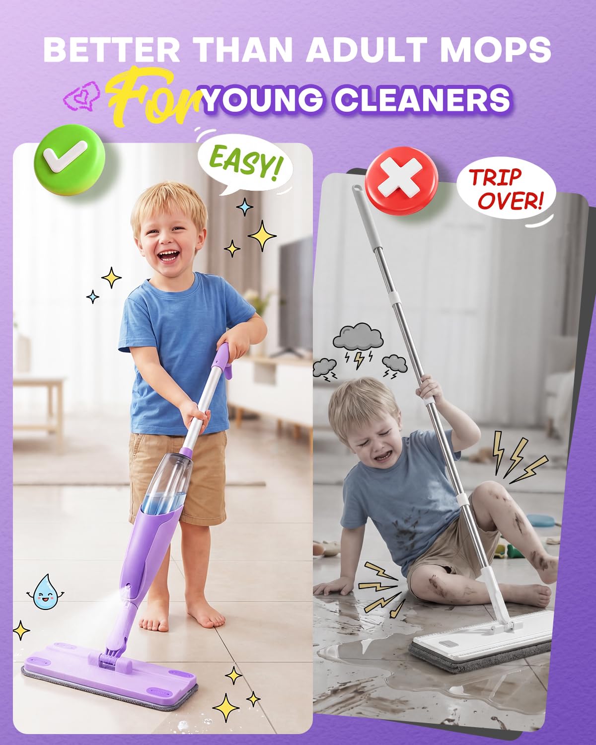 Yeeammk toddler broom and mop demonstrate Montessori practical life.