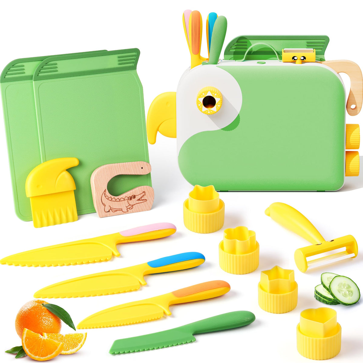Yeeammk Montessori toddler knife set with safe blades for real cooking practice