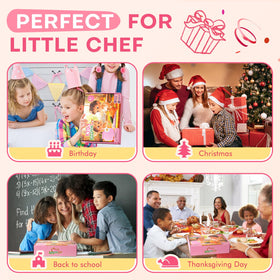Yeeammk pink cutting boards provide safe, hands-on practice for kids.