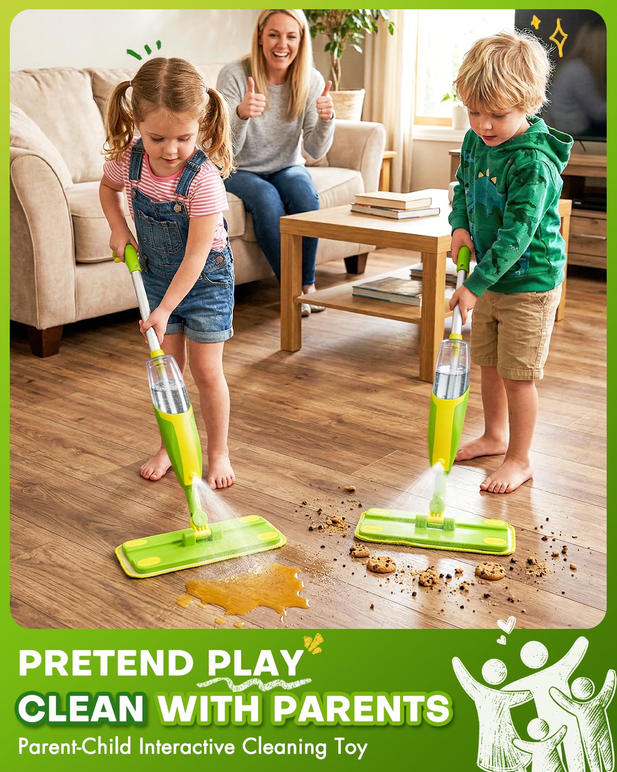 Yeeammk real-spraying-action-toy invites imitation of adult chores.