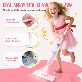 Yeeammk spray action toy helps children mimic adults' cleaning routines.