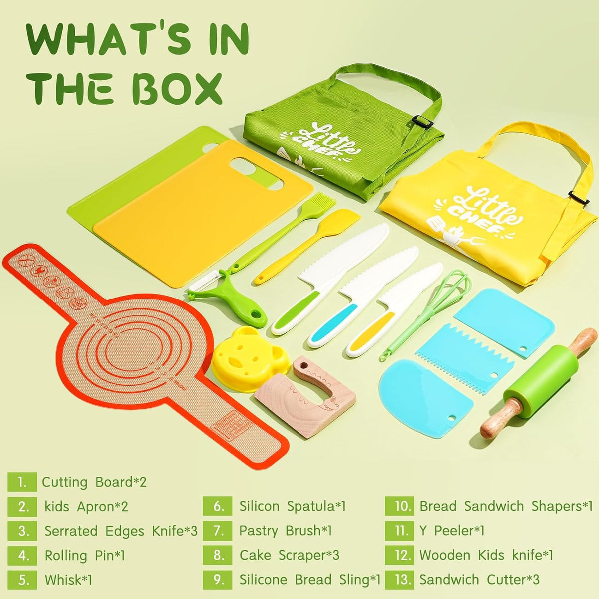 Yeeammk toddler cooking knife – one-piece handle for a comfortable grip.