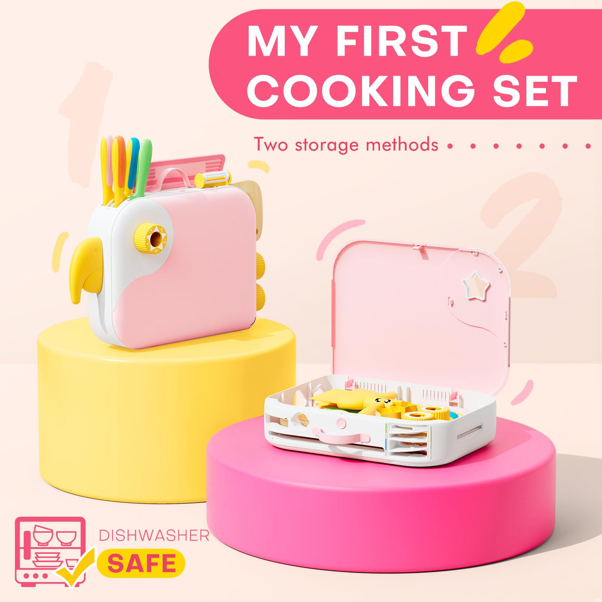 Yeeammk toddler knife set with bright yellow tools designed for safe real‑life style play.