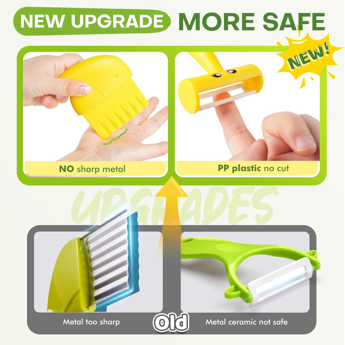 Yeeammk toddler peeler helps young cooks practice peeling with a gentle grip