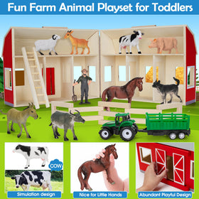 Yeebay wooden ladder complements the barn for interactive access.