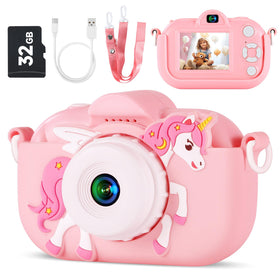 YEEHAO Kids Camera with 48MP dual lenses captures vibrant photos.