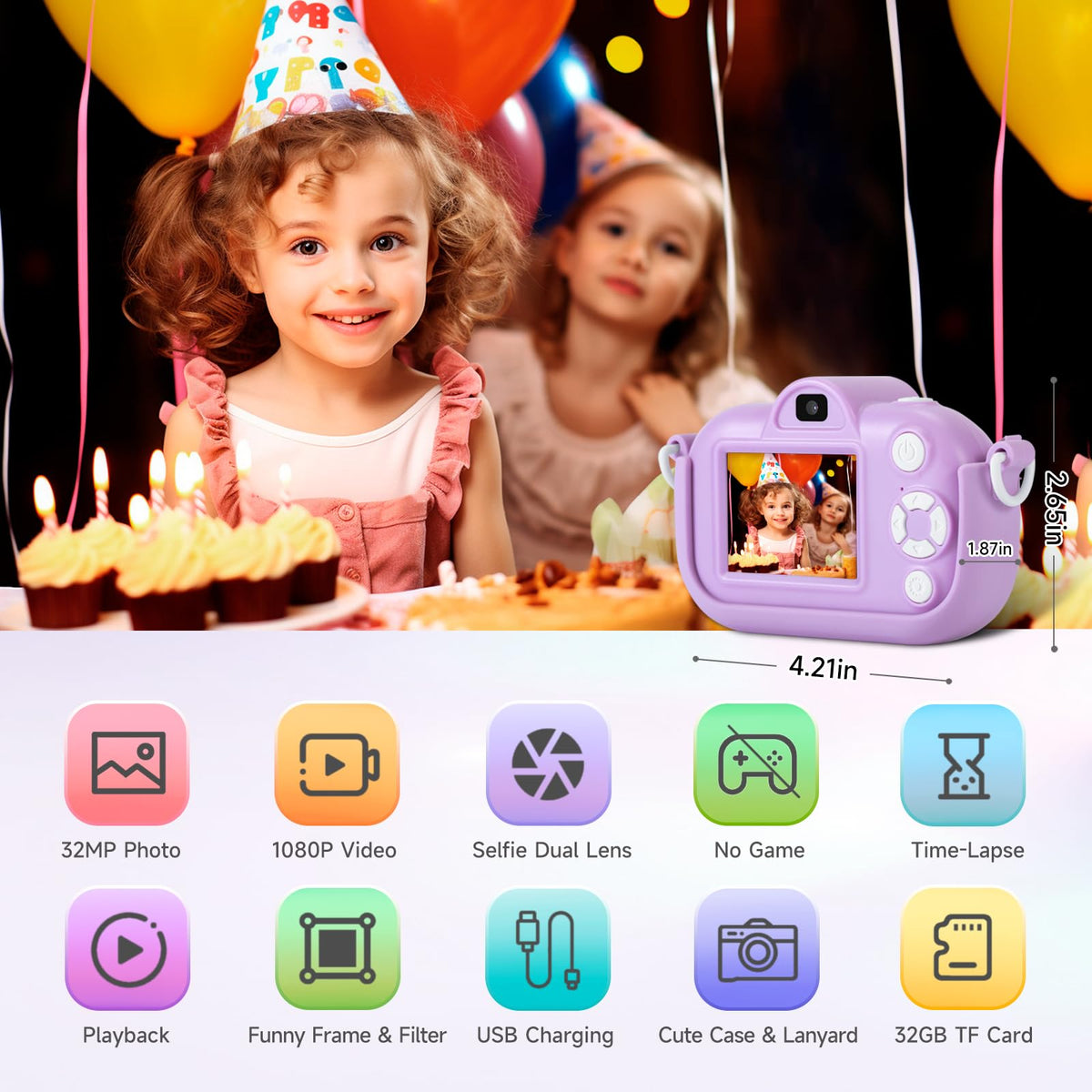 YEEHAO Kids Camera with frames to spark kids’ creativity in every shot.