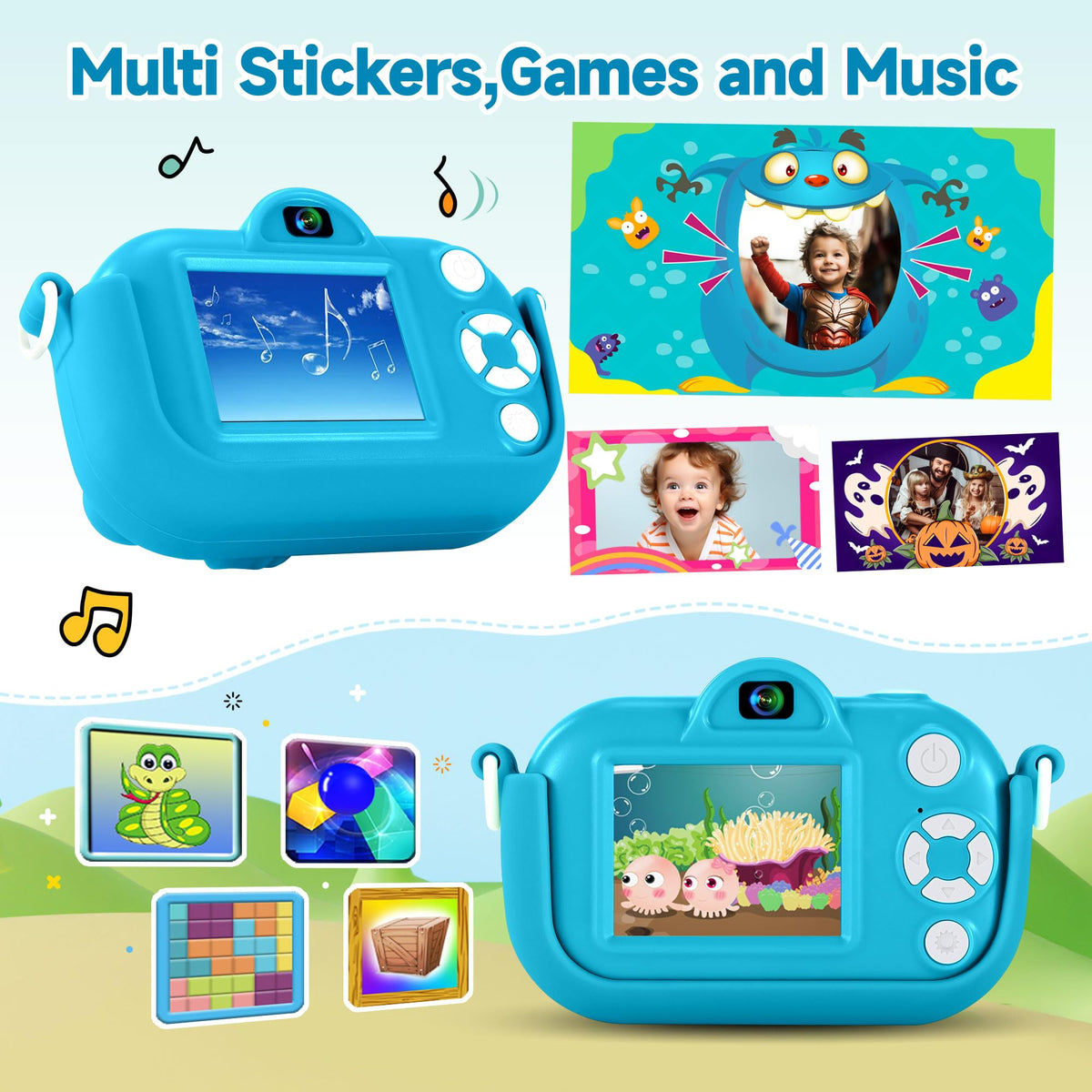 YEEHAO kids camera silicone case protects during outdoor play.