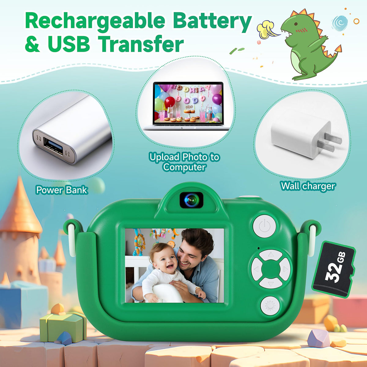 YEEHAO Kids Camera soft silicone case protects against drops