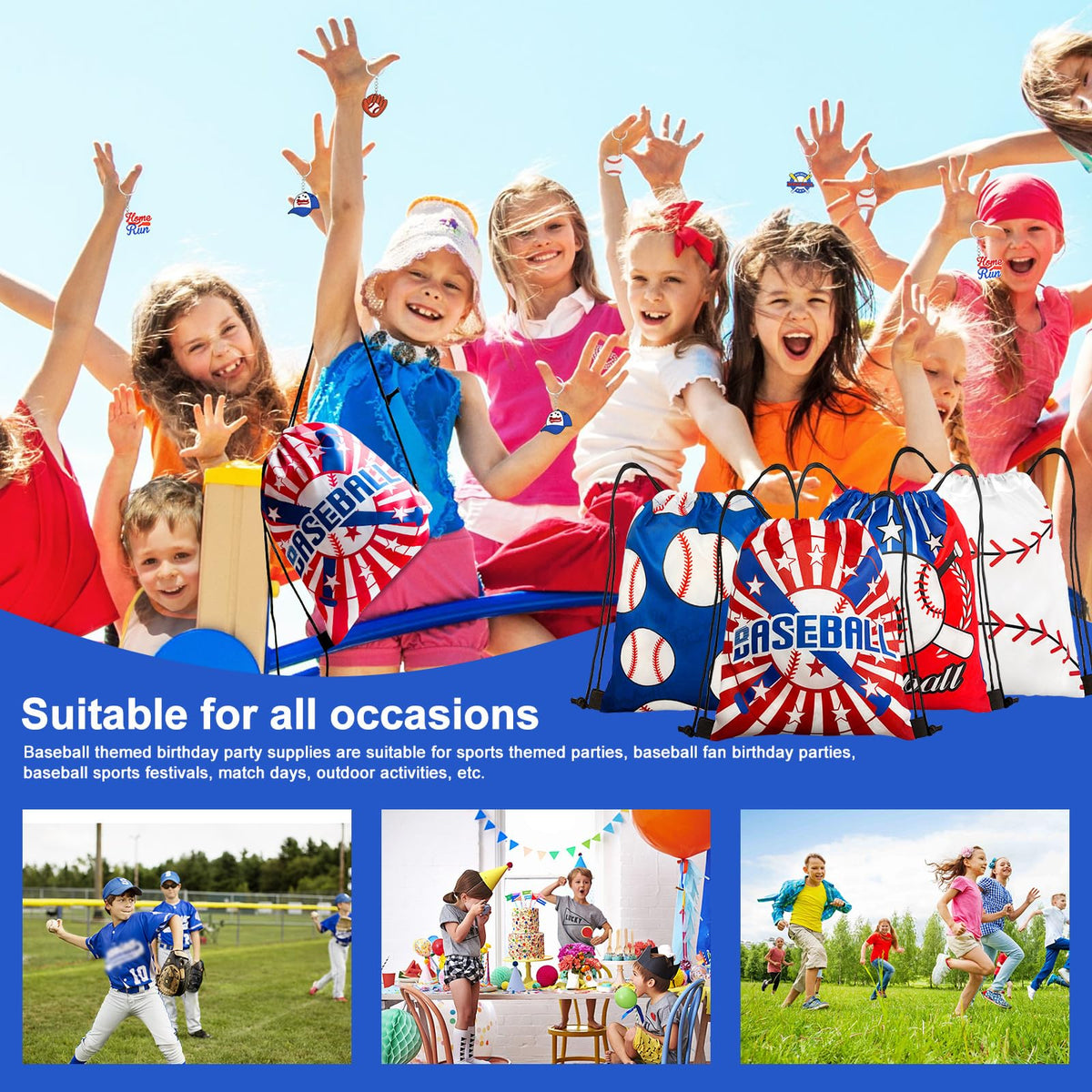 Yeepestmi baseball wristbands colorful accessories for celebrations.