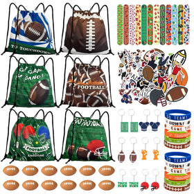 Yeepestmi football drawstring bags with six designs, ideal for party favors.