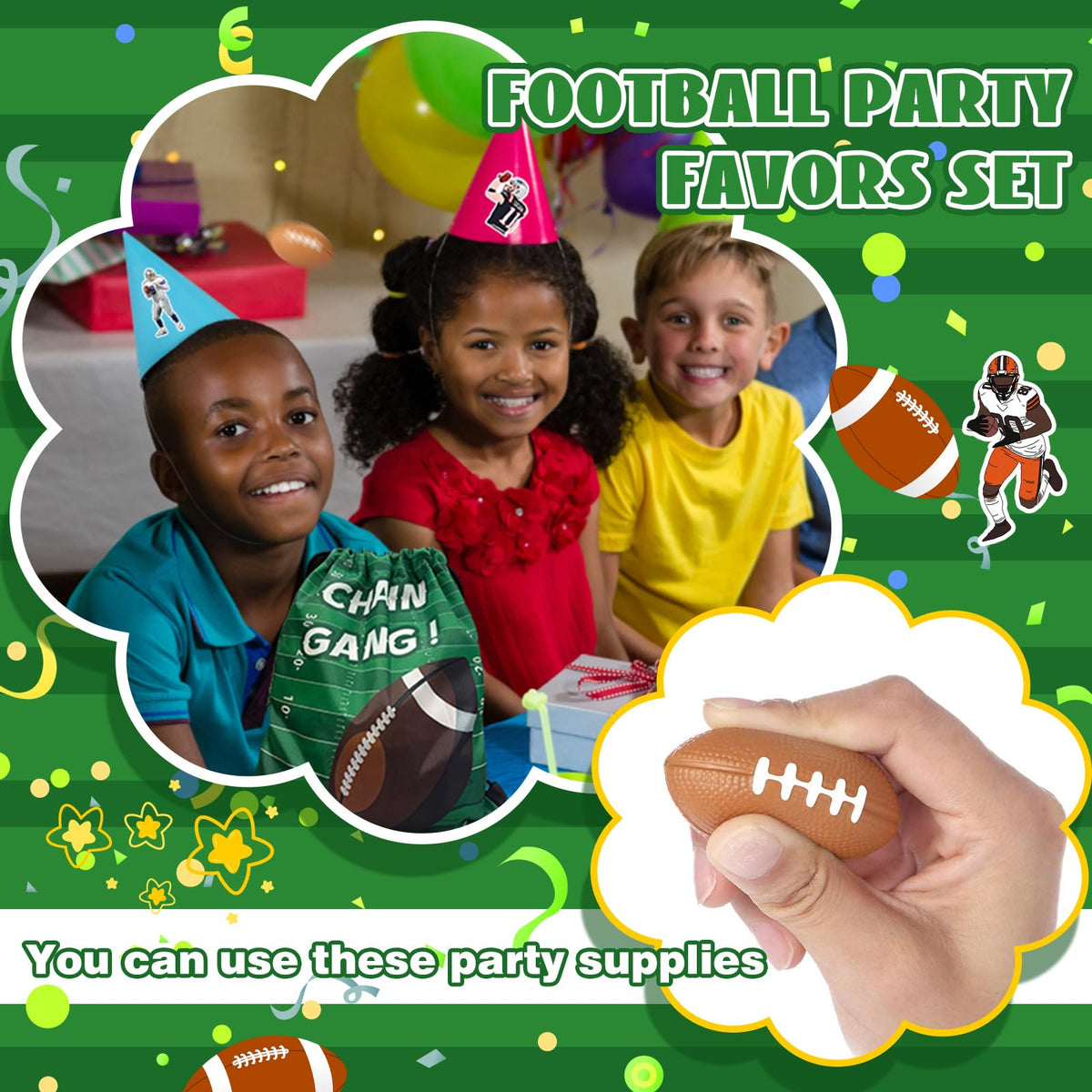 Yeepestmi football stickers for decoration and rewards.