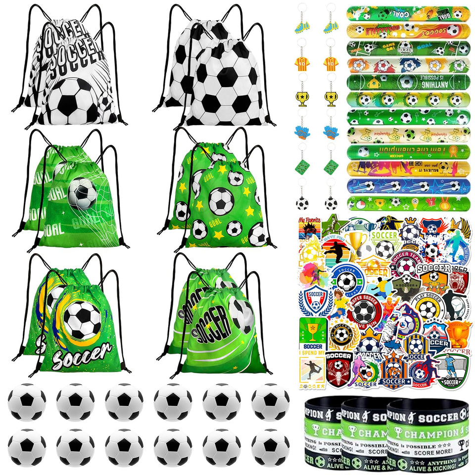 Yeepestmi soccer drawstring bags offer durable, reusable party favors for kids.