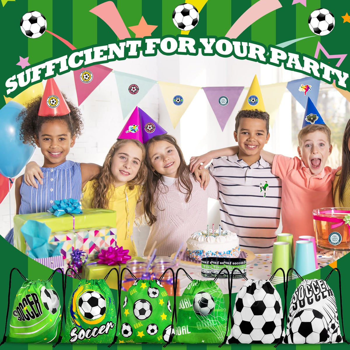 Yeepestmi soccer party giveaway collection ideal for gift bags and keepsakes.