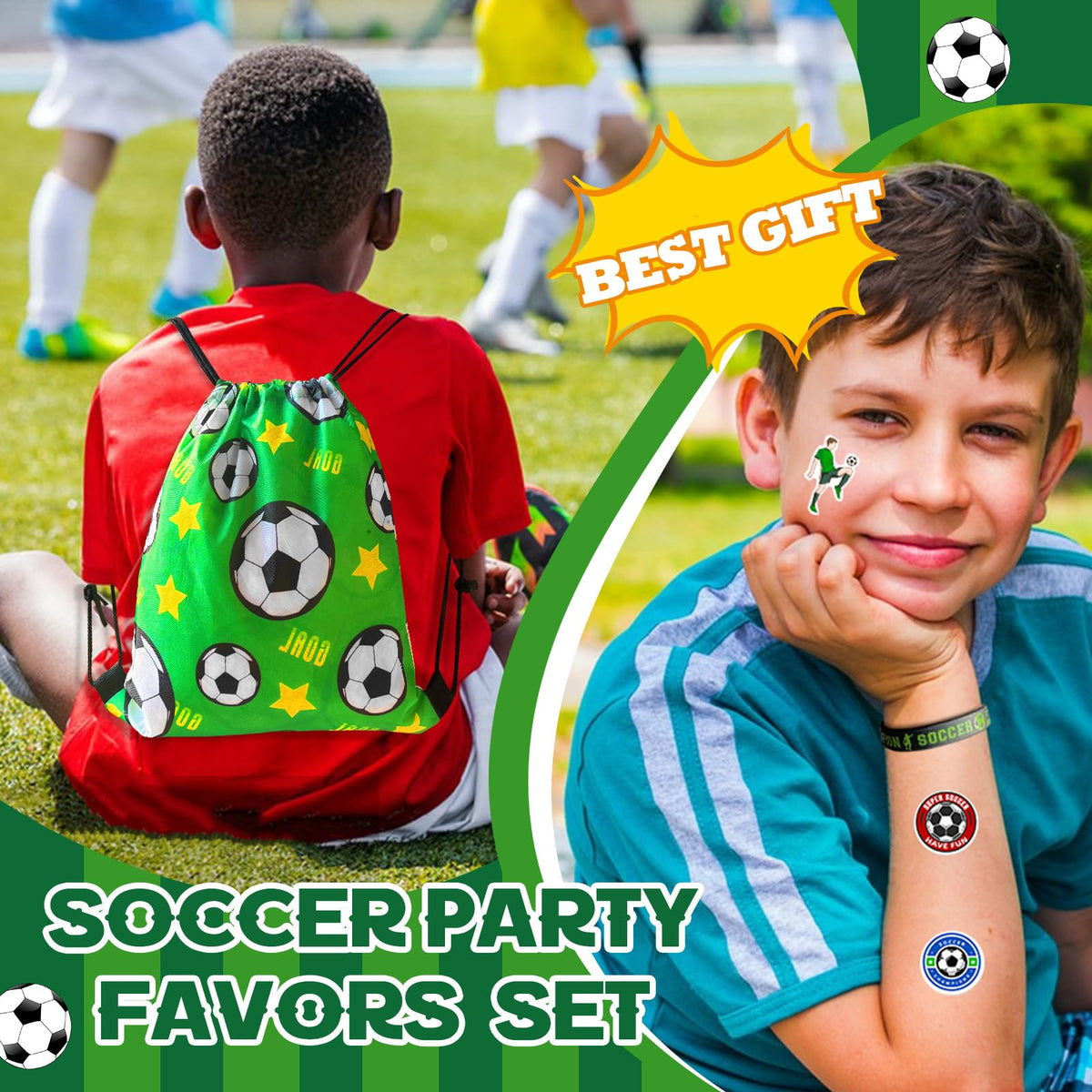 Yeepestmi soccer stickers pack for decorating notebooks, treat bags, and rewards.
