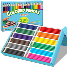 YEGEER 288-count colored pencils bulk box for classroom use and projects