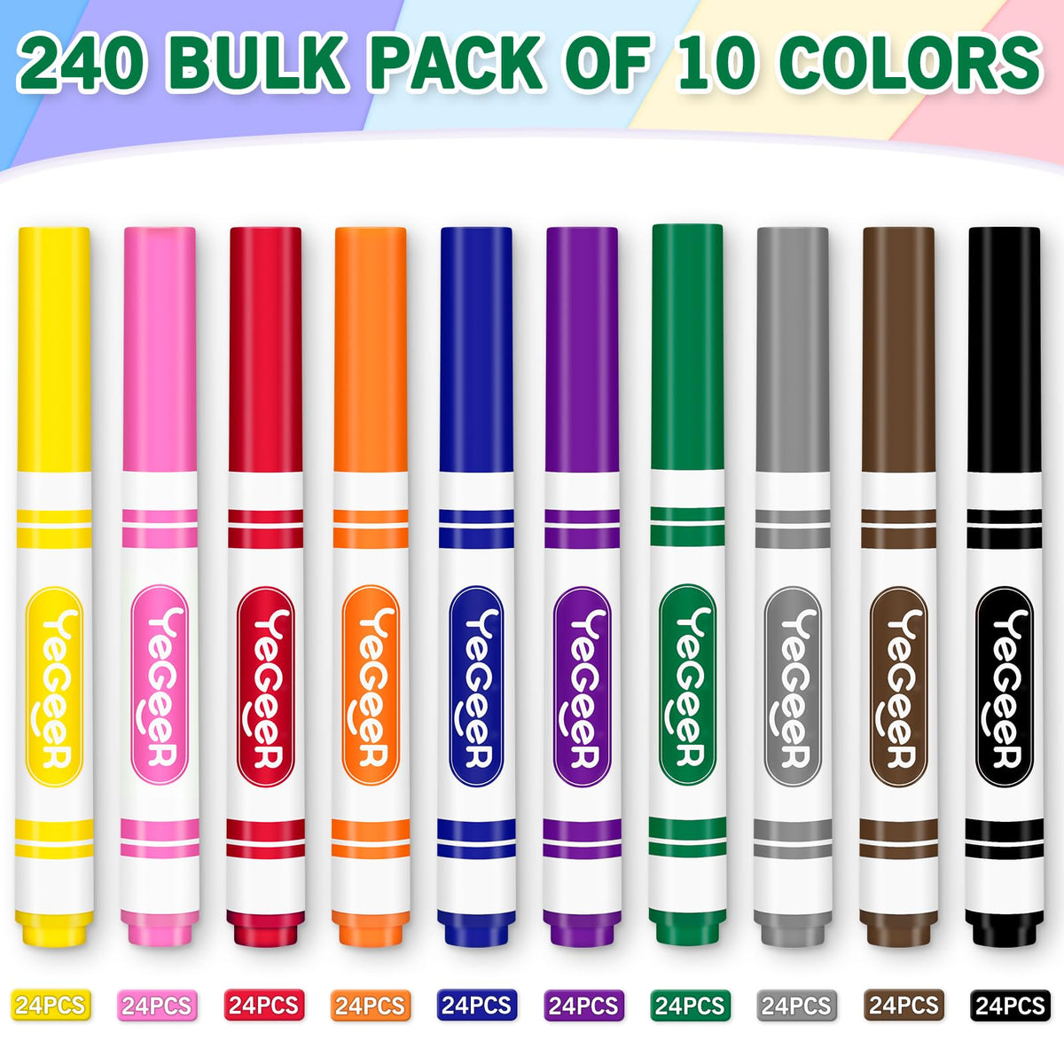 YEGEER bulk markers with tapered tip for thin lines and bold fills