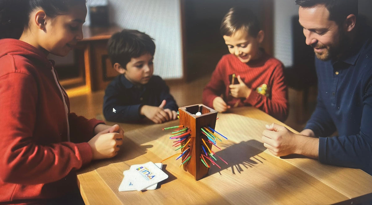 YEHUA! Plunktika sticks game in play promoting turn-taking and social interaction.