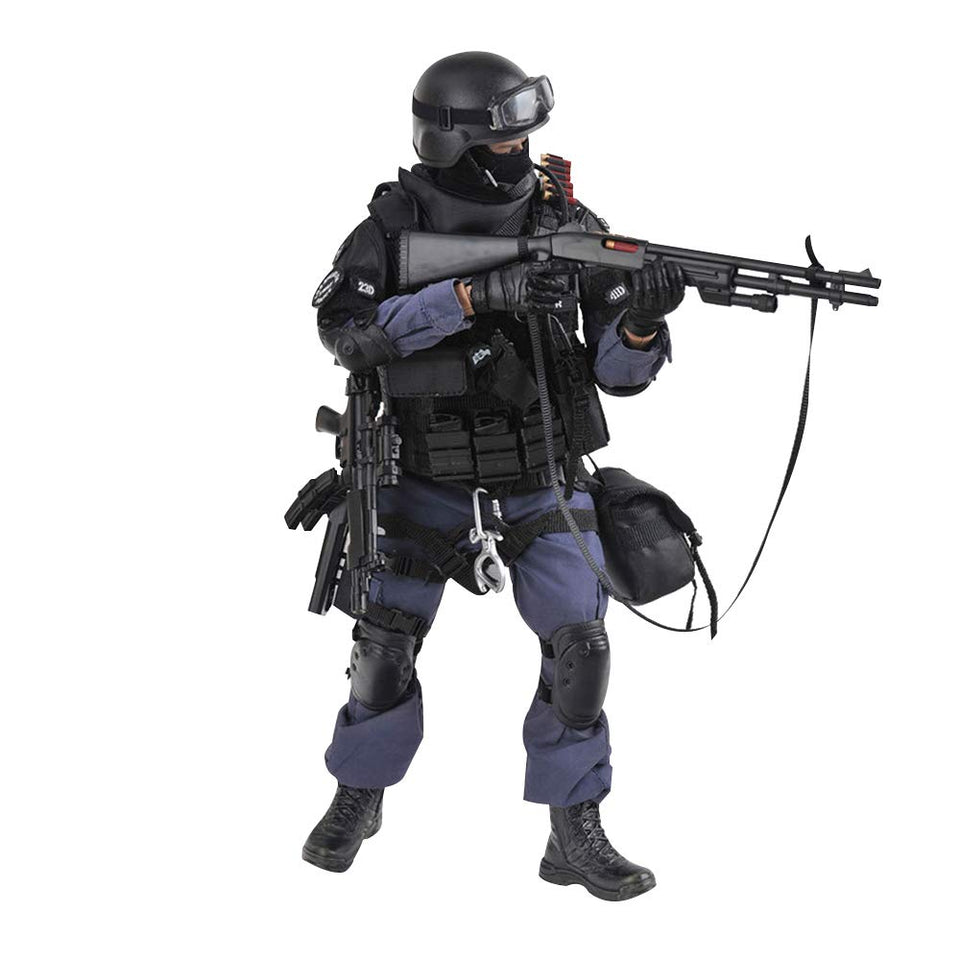 YEIBOBO! SWAT ASSUALTER front view highlights detailed armor for immersive display.