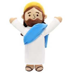 Yelakey 13-inch Jesus plush in brown tones ideal for comforting hugs.