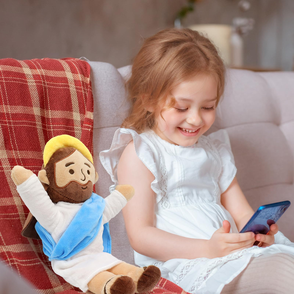 Yelakey religious plush doll suited for church celebrations and classroom decor.