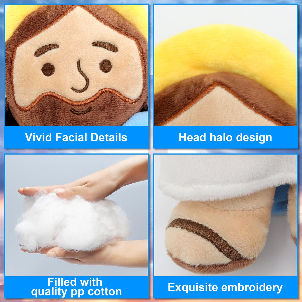 Yelakey open-arm Jesus plush invites warm, welcoming moments.