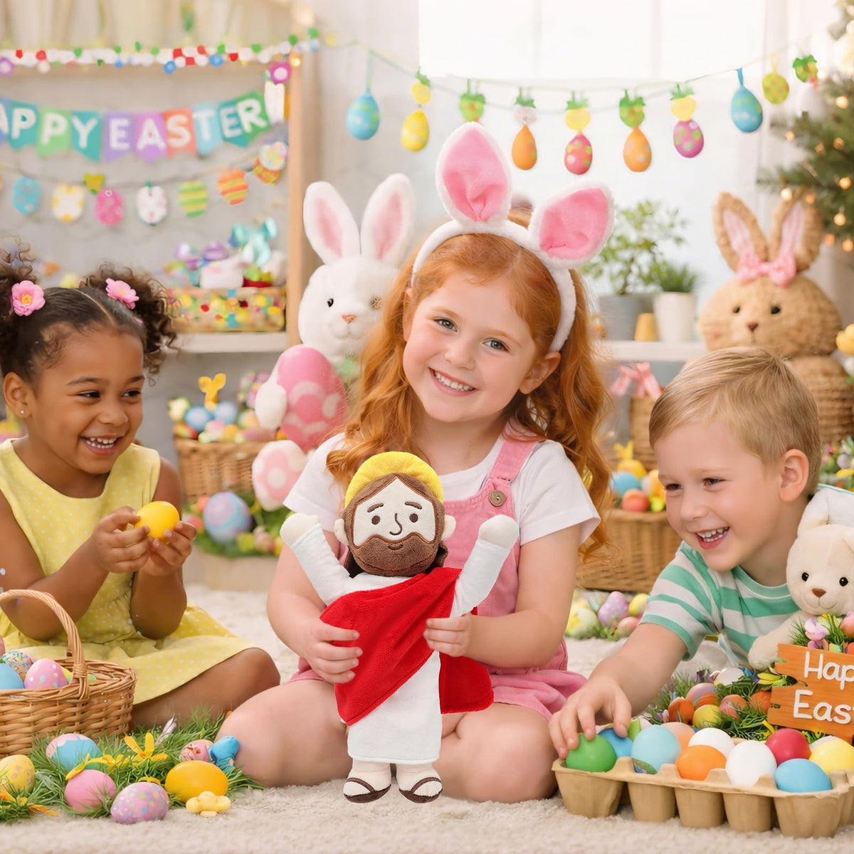 Yelakey Jesus plush with natural skin tone, soft and cuddly for family moments