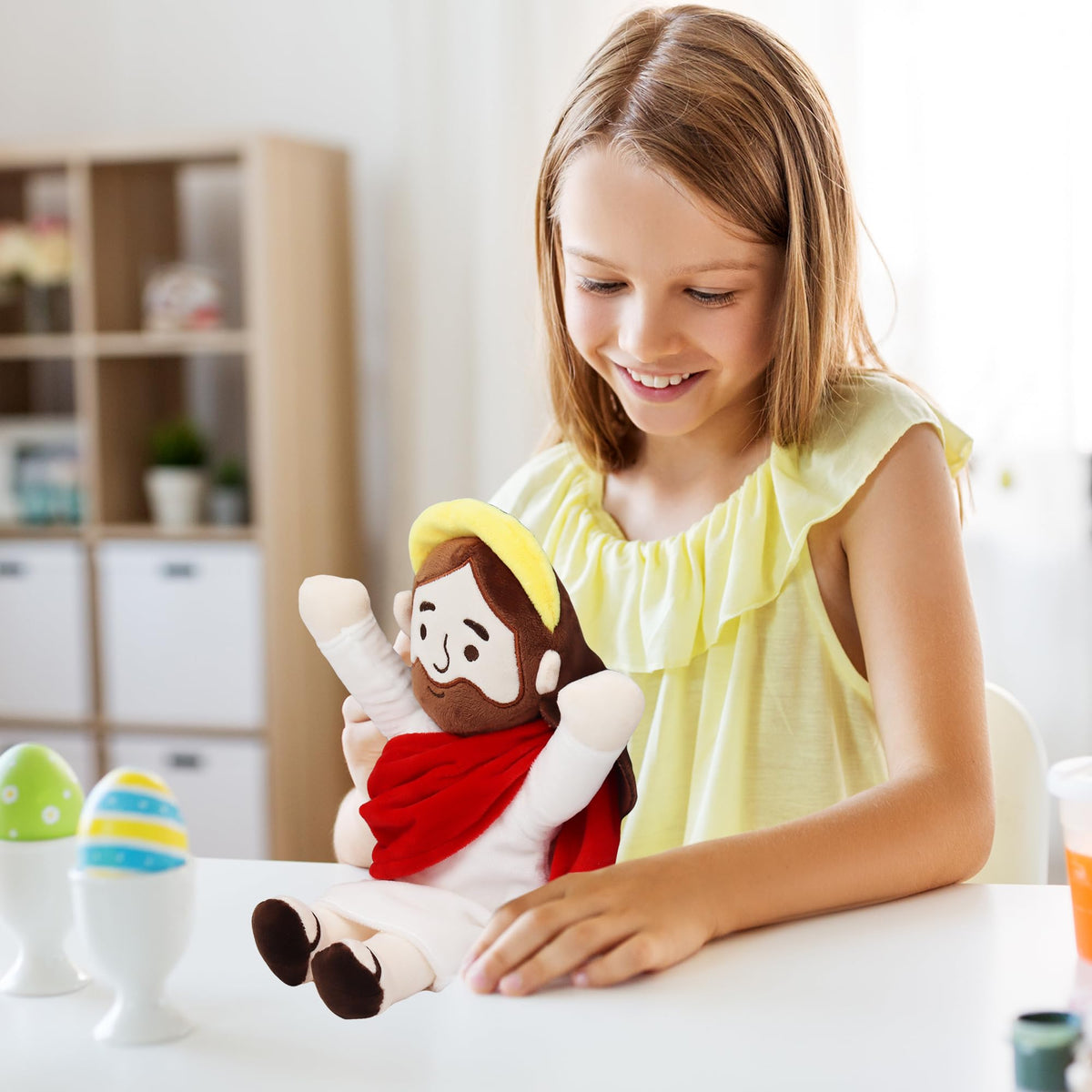 Yelakey Jesus plush with second natural skin tone, great for storytelling