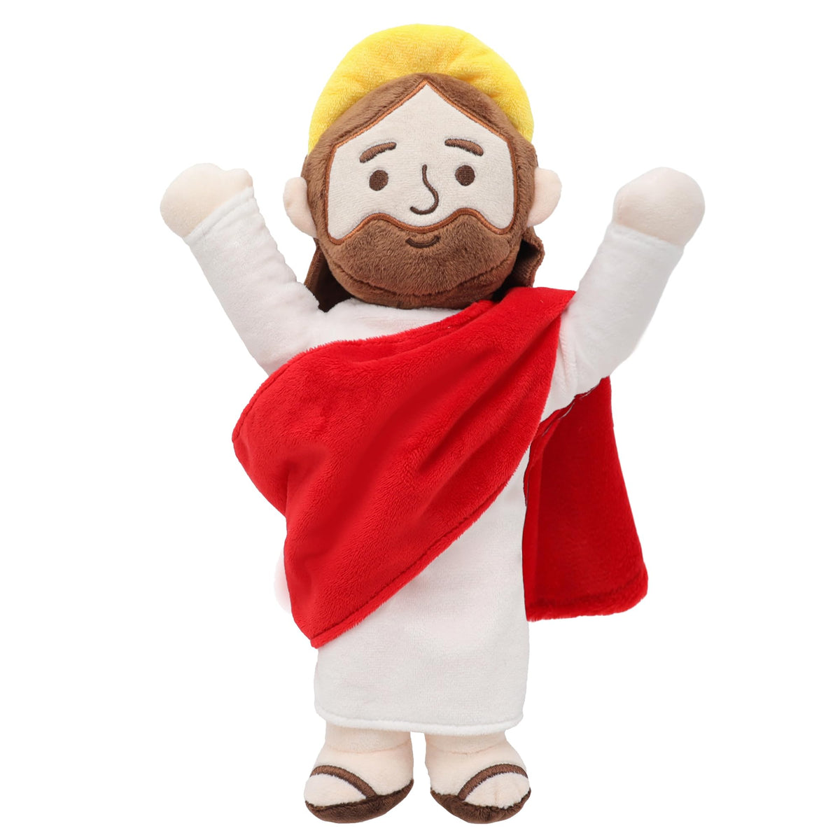 Yelakey 13-inch Jesus plush with open arms, ideal for comforting hugs