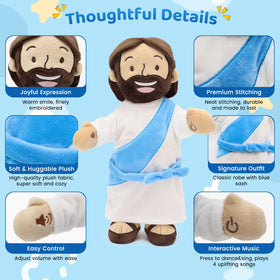 Yelakey Dancing Jesus Doll ready to display in a nursery or classroom