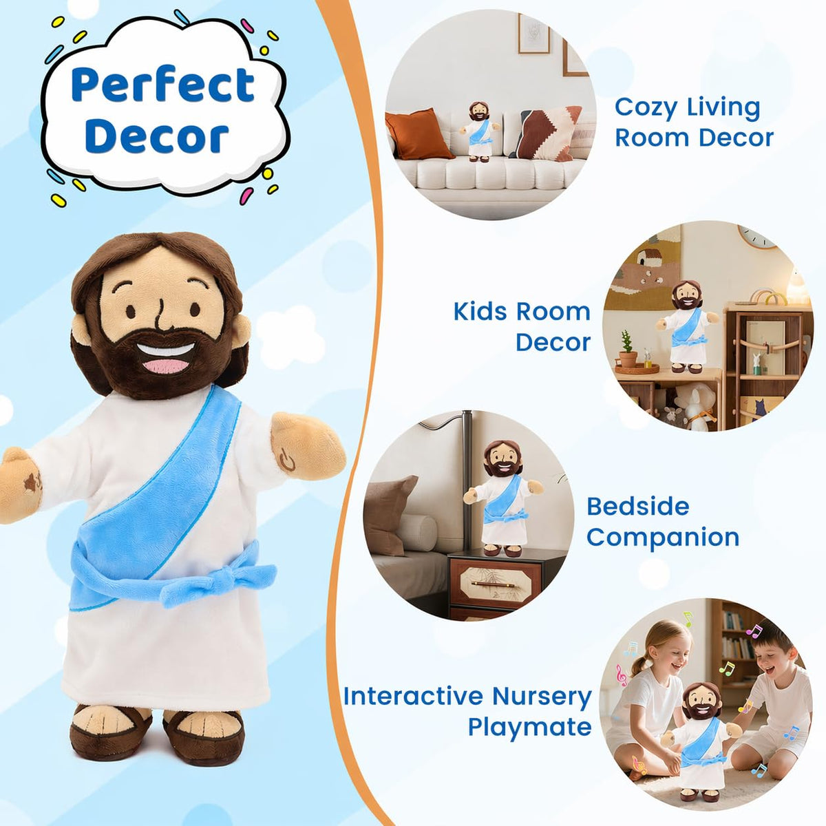 Yelakey Dancing Jesus Doll with embroidered details for warm display