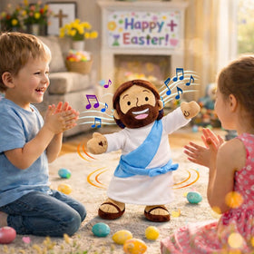 Yelakey Dancing Jesus Doll in soft plush fabric, comforting to hold