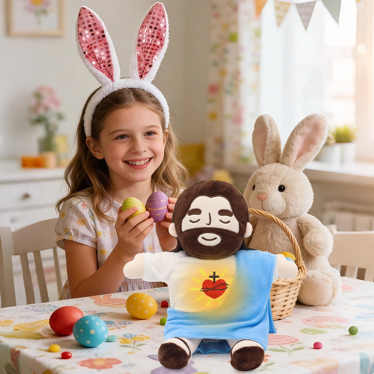 Yelakey easter toy Jesus blue as a meaningful baptism gift for kids.