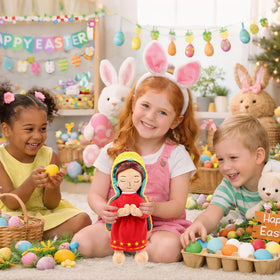 Yelakey Guadalupe plush speaks Bible verses and songs for moments.