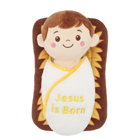 Yelakey Jesus Plush 12inch baby Jesus plush, ideal for Nativity scenes and gentle storytelling.
