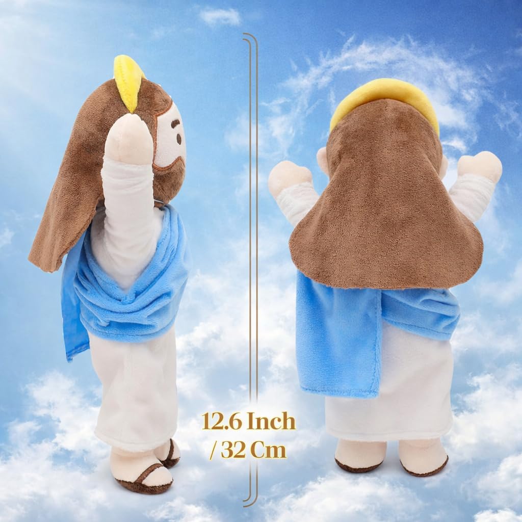 Yelakey Jesus Plush with red shawl, cuddly Christmas gift idea