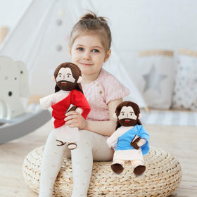 Yelakey Jesus Plush battery compartment accessible for easy setup