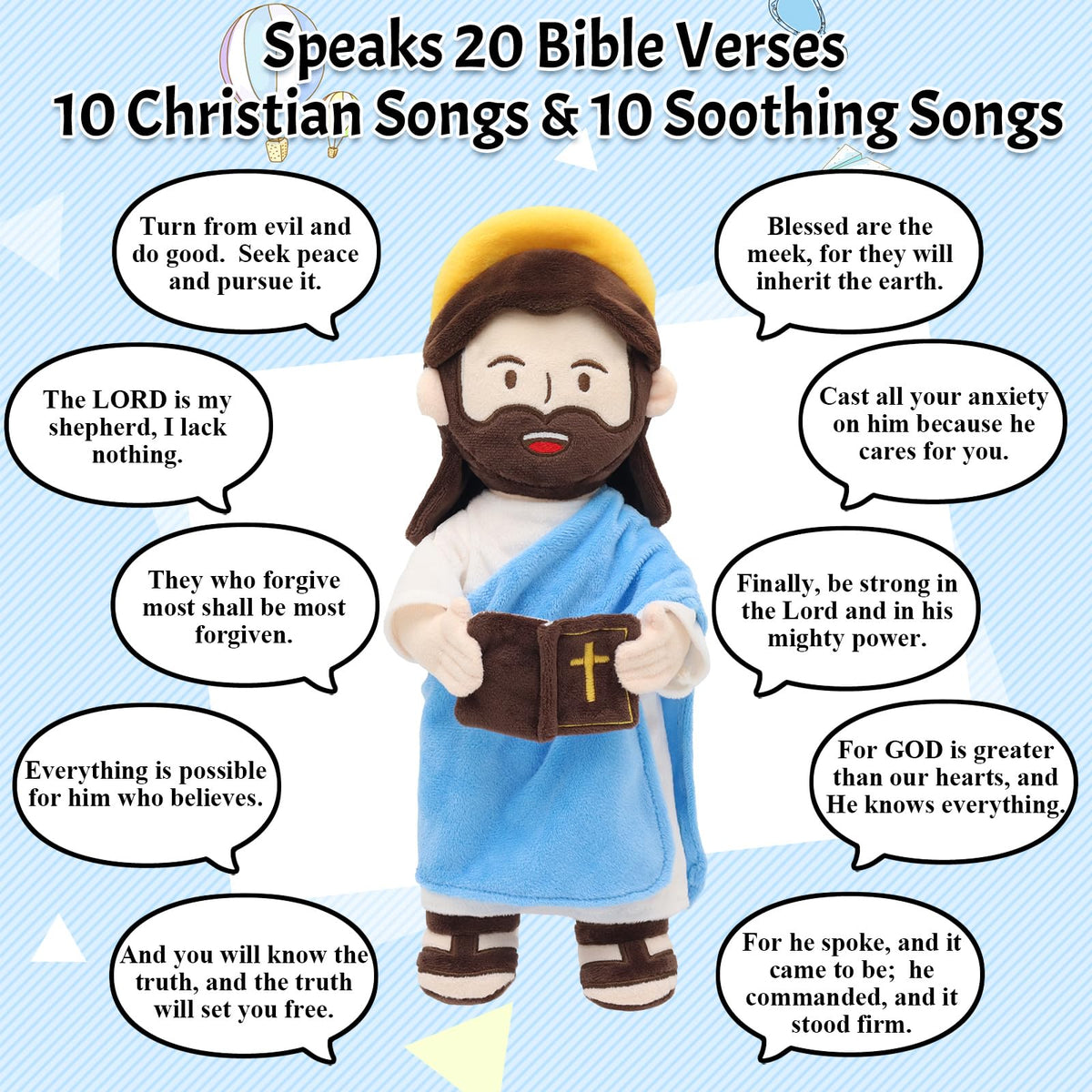 Yelakey Jesus Plush ideal for bedtime, prayer time, and family worship