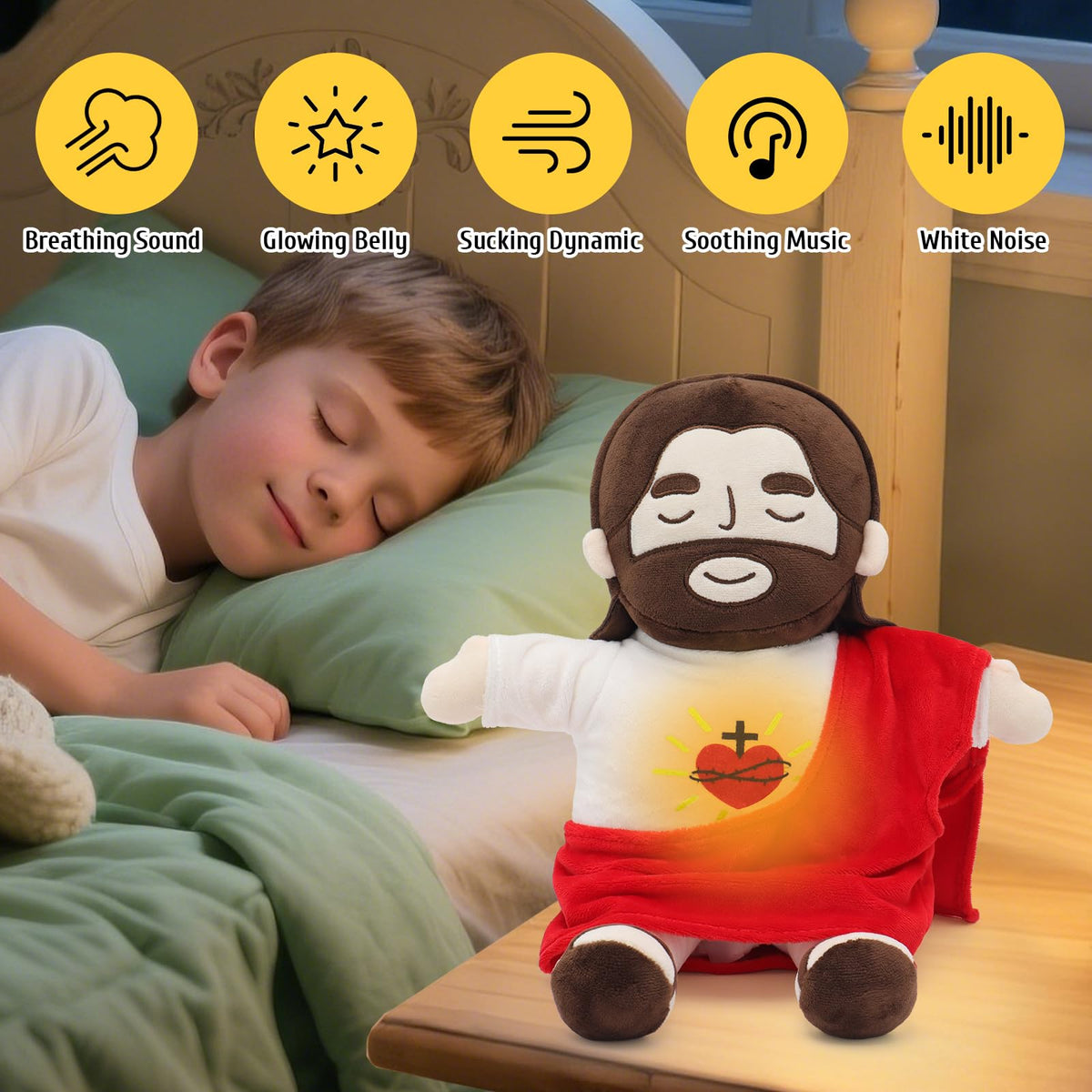 Yelakey Jesus Plush bedtime snuggle for comforting nights