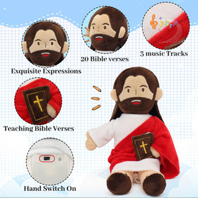 Yelakey Jesus Plush includes 20 Bible verses for reflection