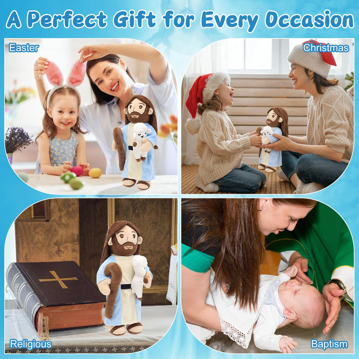 Yelakey Jesus plush buttons for easy operation and control