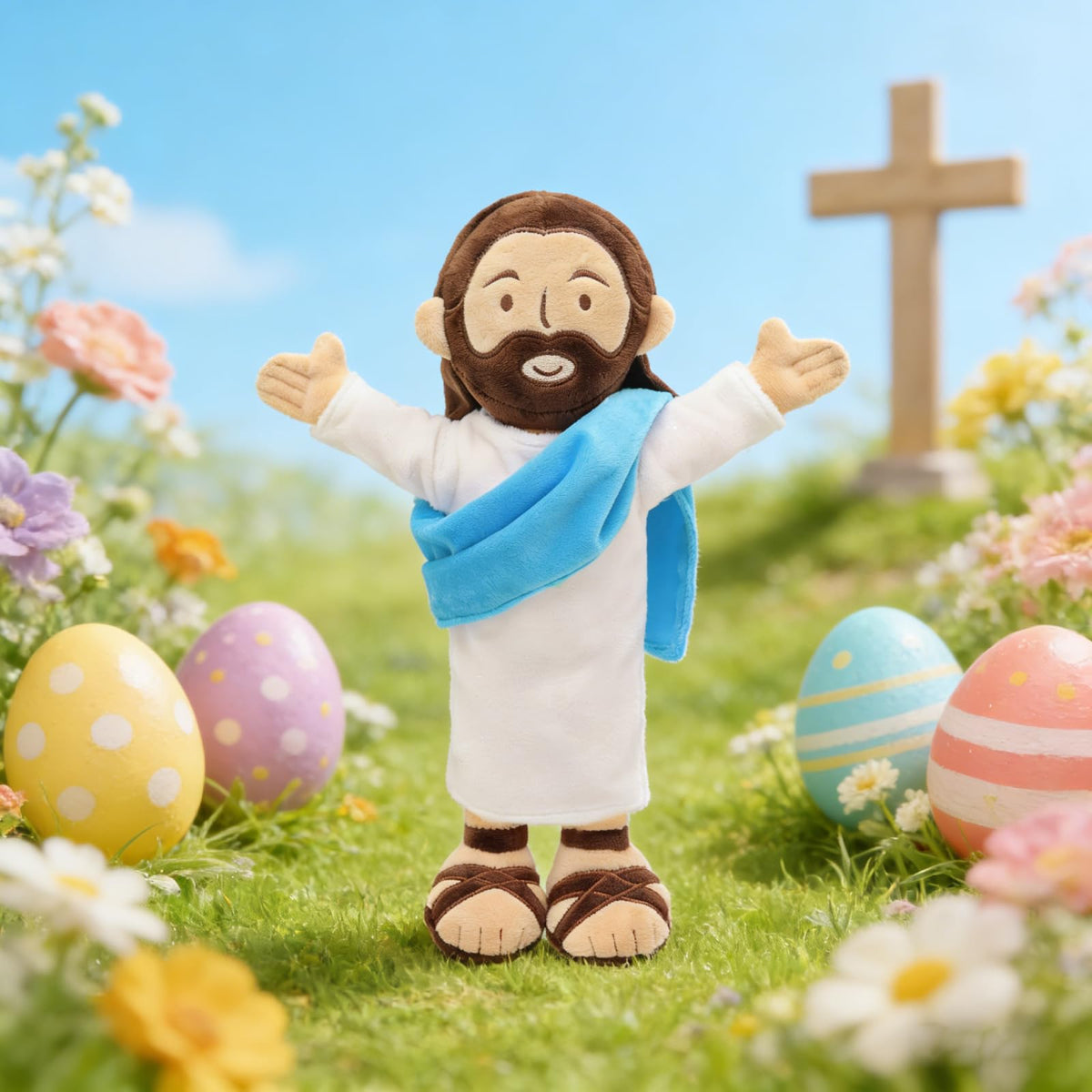 Yelakey Jesus plush for desk decor calming presence in any room.