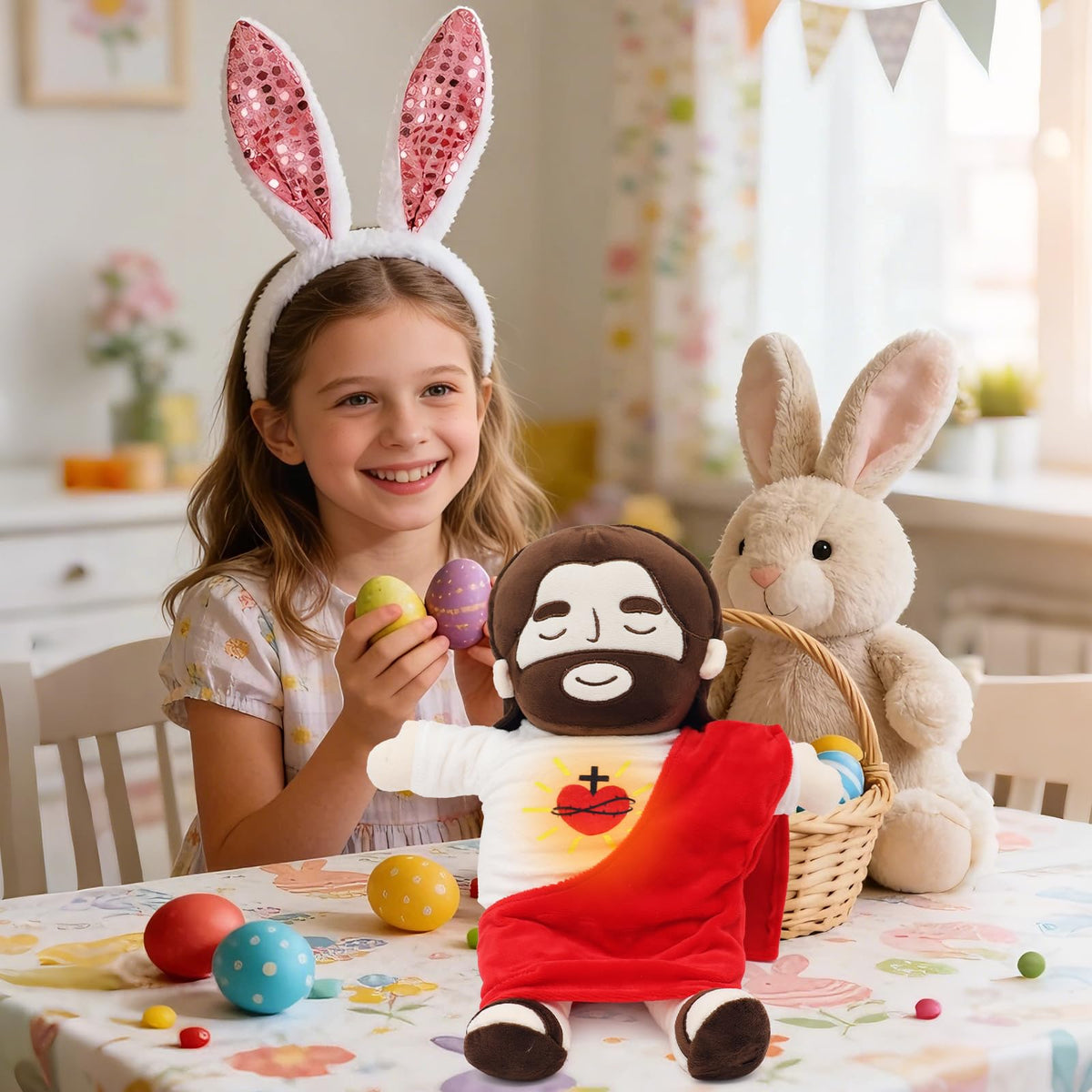 Yelakey Jesus Plush close-up of gentle facial features